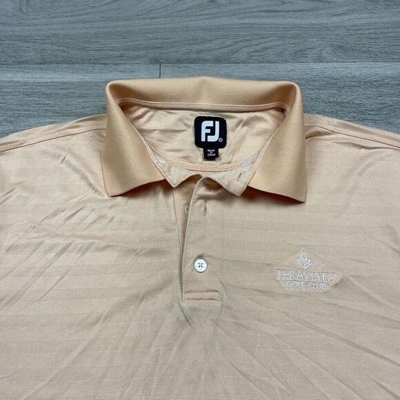 FootJoy Polo Shirt Mens Extra Large Orange Golf Short Sleeve Golfer Stretch - Picture 2 of 12